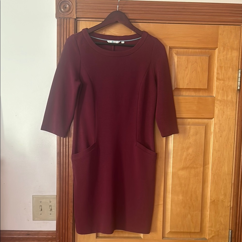 Elegant BODEN Ottoman Burgundy Dress